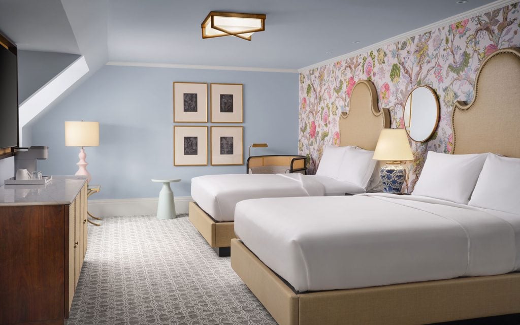 Victorian guest room with 2 queen beds