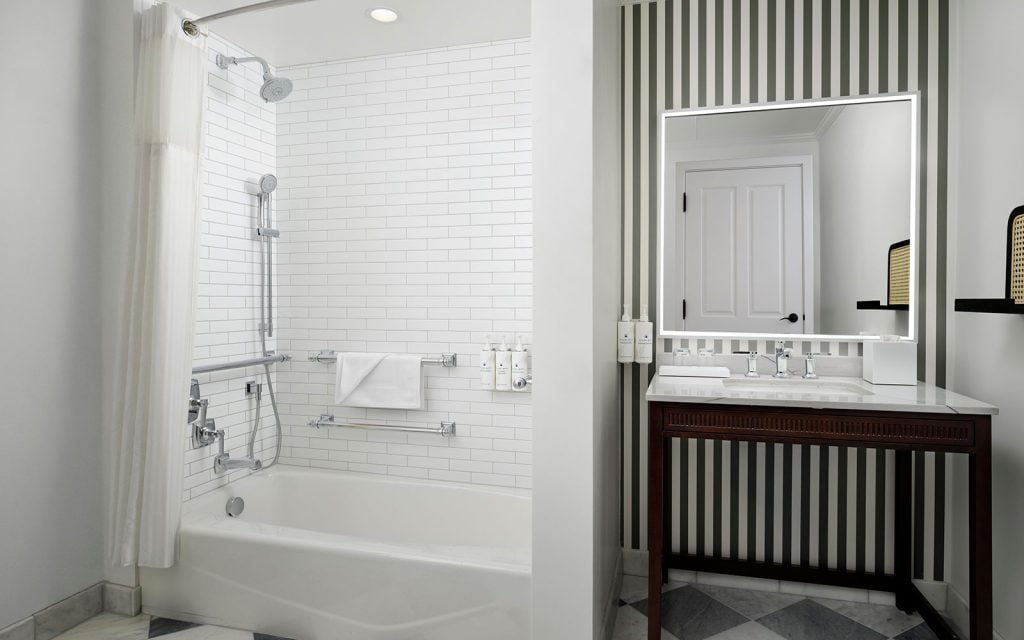 Victorian guest room accessible bathroom with tub