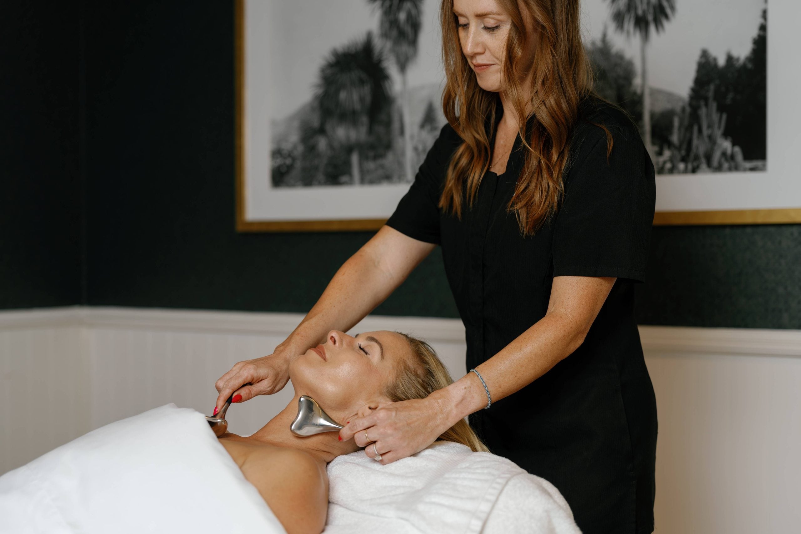 Woman receiving facial