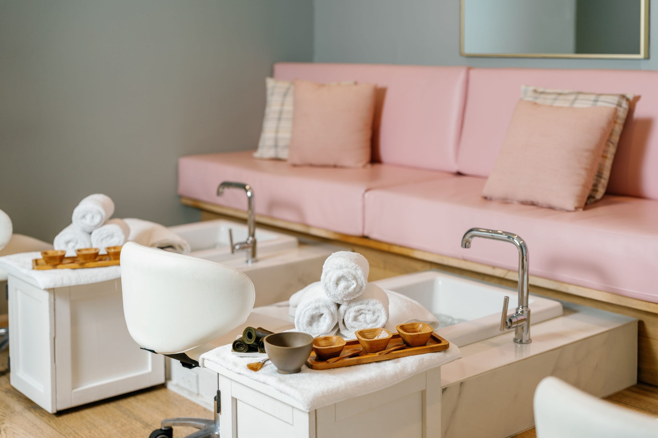 Pedicure station in the salon